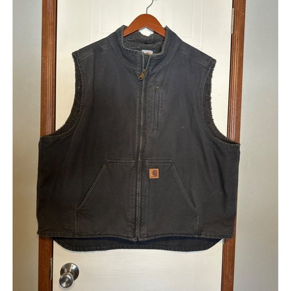 Carhartt Other - CARHARTT LOOSE FIT WASHED DUCK SHERPA-LINED MOCK-NECK VEST SIZE 2XL